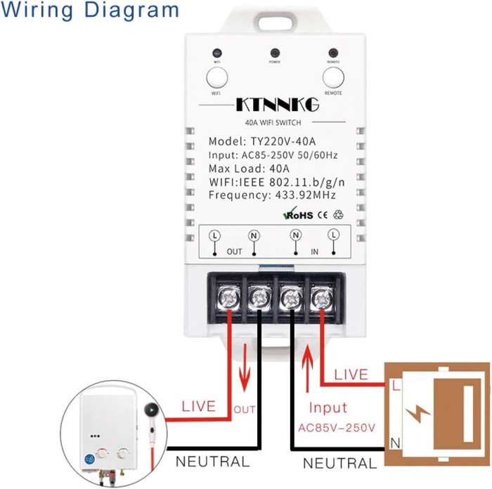 40 amps WiFi Switch for Garden Light