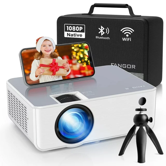 FANGOR 1080P HD Projector, WiFi Bluetooth Projectors